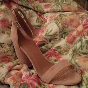 J Crew Suede Round high heel sandal